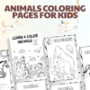 Animals Coloring Pages for Kids – Printable PDF | Learn & Color